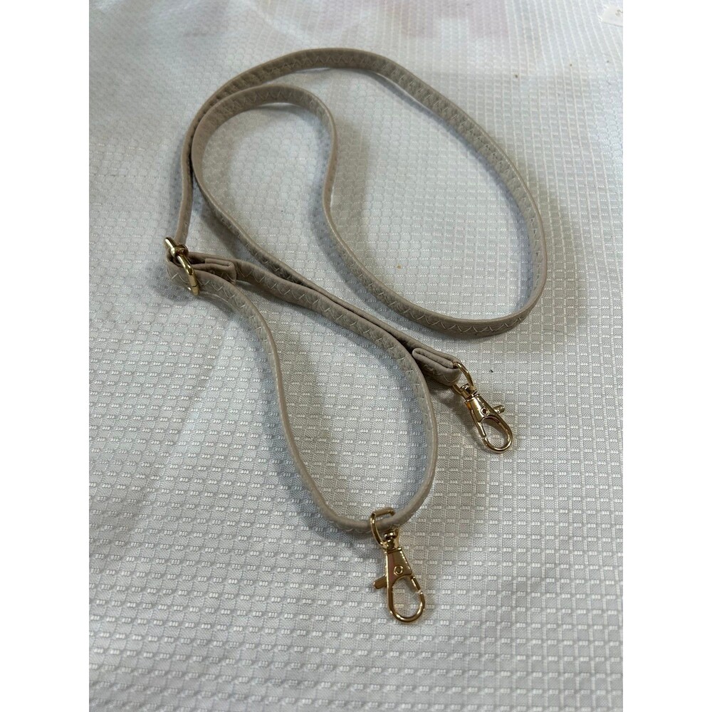Chic Light Grey Ajustible Strap with Gold Tone Clasps /Hardware